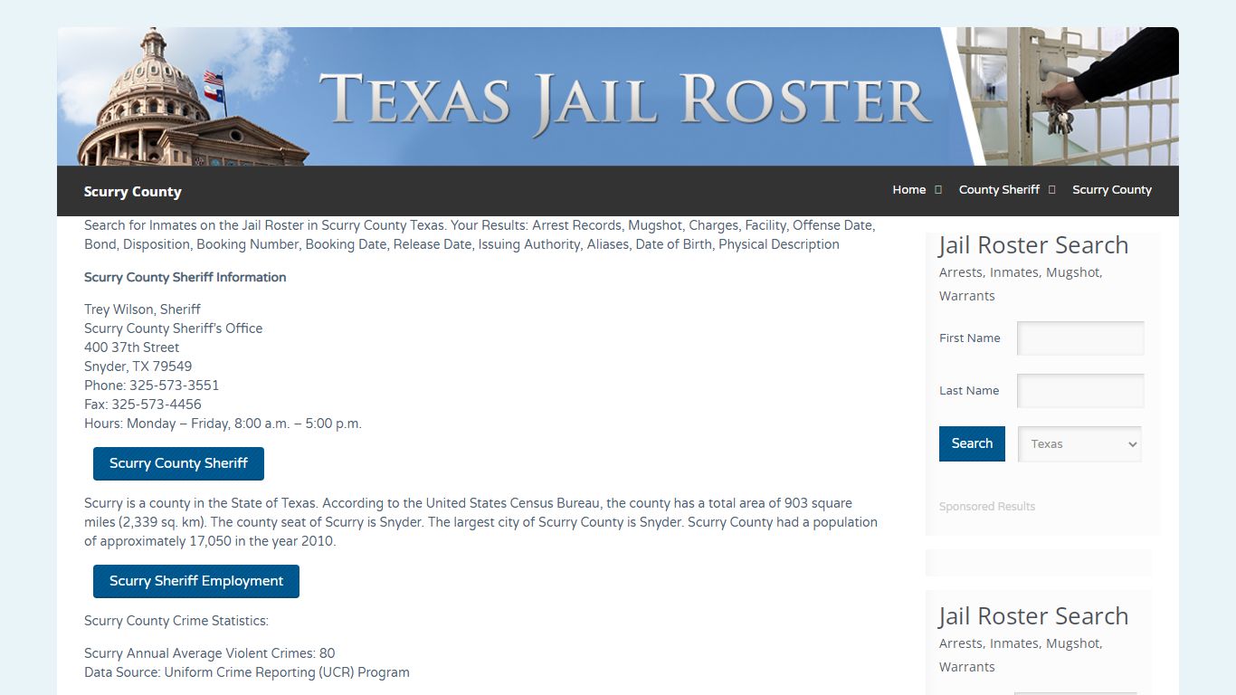 Scurry County | Jail Roster Search