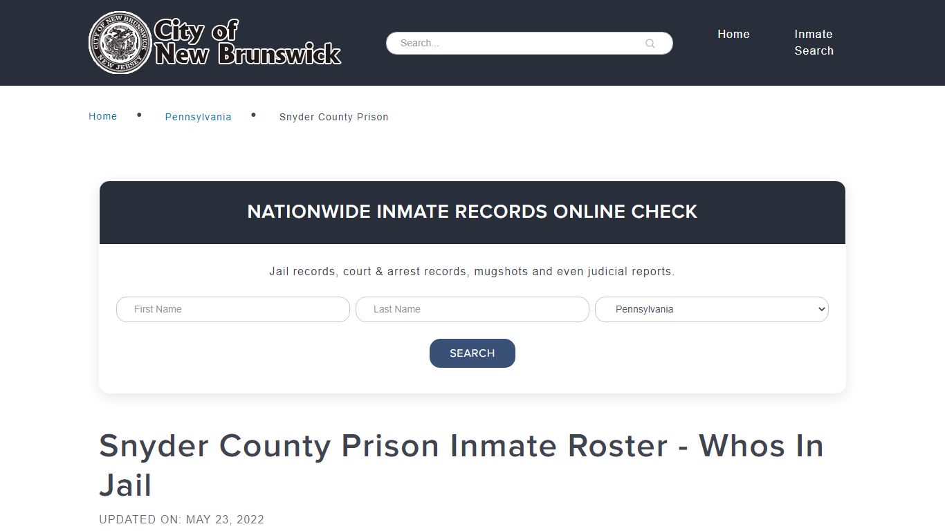 Snyder County Prison Inmate Roster - Whos In Jail